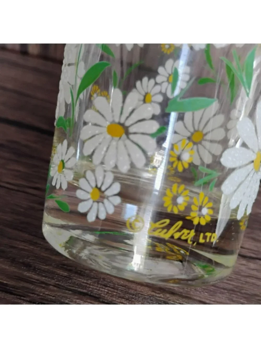 Vintage Culver Daisy Glass Tumblers Set of 4, Mid Century Modern Flower Power